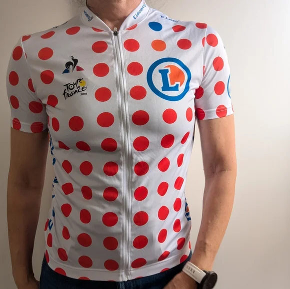 Le Coq Sportif White and Men's Medium Polka Dot Jersey Tour de France - Picture 2 of 9